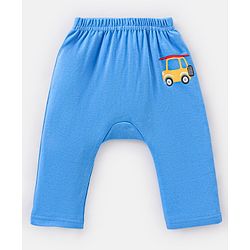 Babyhug Cotton Knit Full Length Diaper Leggings Striped Pack of 3 - Blue