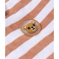 Babyhug Half Sleeves Polo T-Shirt Striped - Brown