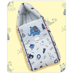 Babyhug Velour Sleeping Bag Animal Faces Print - Multicolor