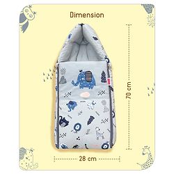 Babyhug Velour Sleeping Bag Animal Faces Print - Multicolor