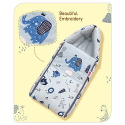 Babyhug Velour Sleeping Bag Animal Faces Print - Multicolor