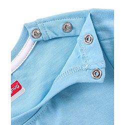 Babyhug Cotton Half Sleeves T-Shirt and Knee Length Shorts Tiger Print - Light Blue & White