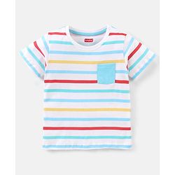 Babyhug Cotton Half Sleeves T-Shirt & Shorts Striped - Blue