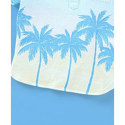 Babyhug Cotton Knit Half Sleeves T-Shirt Trees Print - Blue