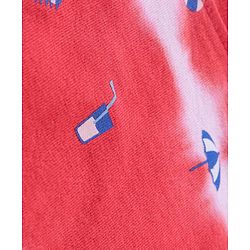 Babyhug Cotton Half Sleeves T-Shirt With Tie Dye & Dino Print- Red