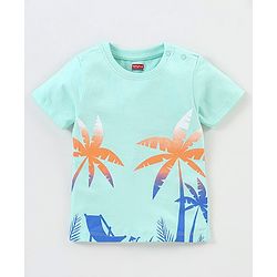 Babyhug Cotton Half Sleeves T-Shirt With Tree Print -Light Green