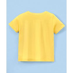 Babyhug Cotton Half Sleeves T-Shirt Wild Animal Print - Yellow