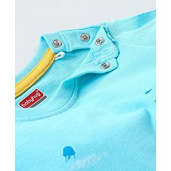 Babyhug Cotton Jersey Half Sleeves T-Shirt Dolphin Print - Blue