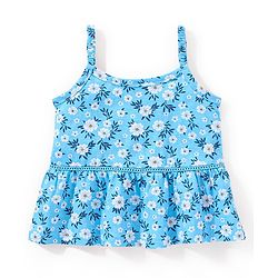 Babyhug 100% Cotton Sleeveless Top and Shorts Set Floral Print - Blue