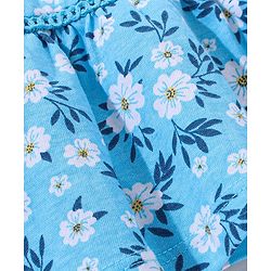 Babyhug 100% Cotton Sleeveless Top and Shorts Set Floral Print - Blue