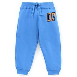 Babyhug Cotton Full Length Lounge Pant Stripes & Number Print Pack of 2- Blue & Grey