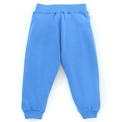 Babyhug Cotton Full Length Lounge Pant Stripes & Number Print Pack of 2- Blue & Grey