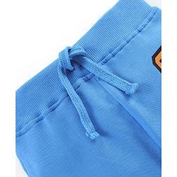 Babyhug Cotton Full Length Lounge Pant Stripes & Number Print Pack of 2- Blue & Grey