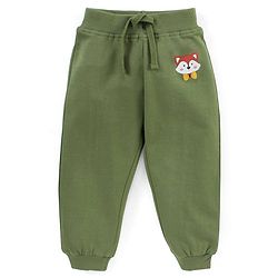 Babyhug Cotton Looper Knit Full Length Lounge Pants Pack of 2 Text Print - Green & Maroon