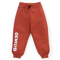 Babyhug Cotton Looper Knit Full Length Lounge Pants Pack of 2 Text Print - Green & Maroon