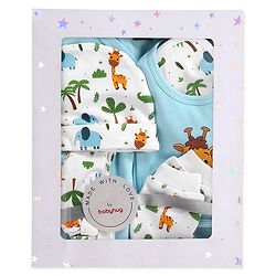 Babyhug 100 % Cotton Baby Clothing Gift Sets Pack of 7 - Blue