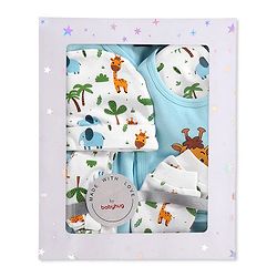 Babyhug 100 % Cotton Baby Clothing Gift Sets Pack of 7 - Blue