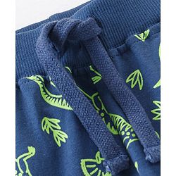Babyhug Cotton Full Length Lounge Pant Dino Print- Navy Blue