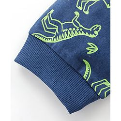 Babyhug Cotton Full Length Lounge Pant Dino Print- Navy Blue