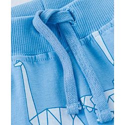 Babyhug Cotton Full Length Lounge Pant Dino Print- Blue