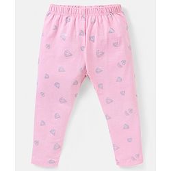 Babyhug Cotton Lycra Knit Full Length Leggings Pack of 5 - Pink & Navy