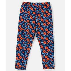 Babyhug Cotton Lycra Knit Full Length Leggings Pack of 5 - Pink & Navy