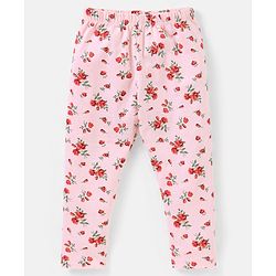 Babyhug Cotton Lycra Knit Full Length Leggings Pack of 5 - Pink & Navy