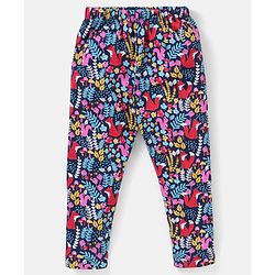 Babyhug Cotton Lycra Knit Full Length Leggings Pack of 5 - Pink & Navy