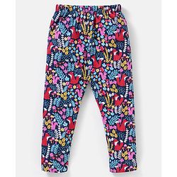 Babyhug Cotton Lycra Knit Full Length Leggings Pack of 5 - Pink & Navy