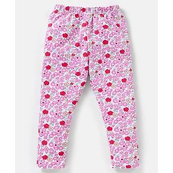 Babyhug Cotton Lycra Knit Full Length Leggings Pack of 5 - Pink & Navy