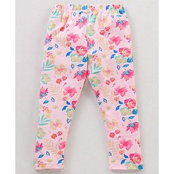 Babyhug Cotton Knit Full Length Floral Printed Legging Pack of 5 - Multicolour