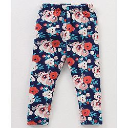 Babyhug Cotton Knit Full Length Floral Printed Legging Pack of 5 - Multicolour