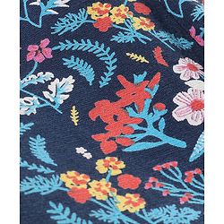 Babyhug Cotton Knit Full Length Leggings Floral Print - Navy