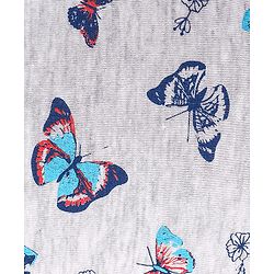 Babyhug Cotton Lycra Full Length Butterfly Printed Leggings - Grey