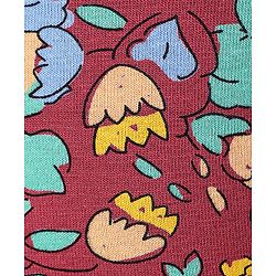 Babyhug Cotton Elastic Knit Full Length Leggings Floral Print - Maroon