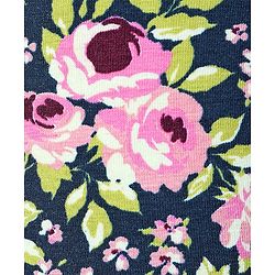 Babyhug Cotton Lycra Full Length Floral Printed Leggings - Navy Blue