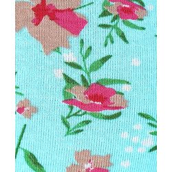 Babyhug Cotton Lycra Full Length Floral Printed Leggings With Stretch - Blue