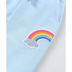 Babyhug Cotton Full Length Lounge Pant Rainbow Print - Blue