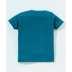 Babyhug Cotton Half Sleeves T-Shirt With Game on Print - Blue
