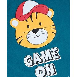 Babyhug Cotton Half Sleeves T-Shirt With Game on Print - Blue