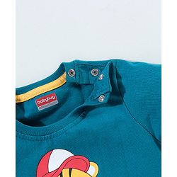 Babyhug Cotton Half Sleeves T-Shirt With Game on Print - Blue