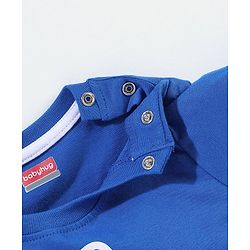 Babyhug Cotton Half Sleeves T-Shirt With Text Print - Blue
