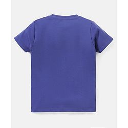 Babyhug Cotton Knit Half Sleeves T-Shirt Awesome Print - Violet