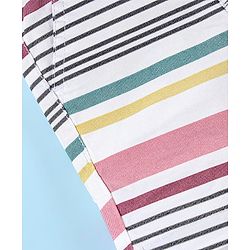 Babyhug Cotton Jersey Knitted Knee Length Shorts Striped - White