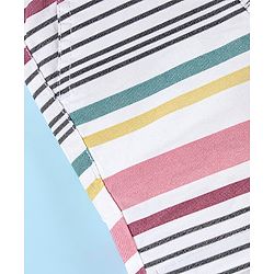 Babyhug Cotton Jersey Knitted Knee Length Shorts Striped - White