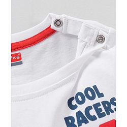 Babyhug Cotton Jersey Half Sleeves T-Shirt Car Printed - White