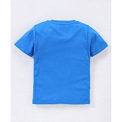 Babyhug Cotton Knit Half Sleeves Monsters Printed T-Shirt - Blue