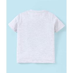 Babyhug Cotton Jersey Half Sleeves T-Shirt Cartoon Monsters Print - White Melange