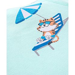 Babyhug Cotton Half Sleeves T-Shirt Beach Print- Mint Green