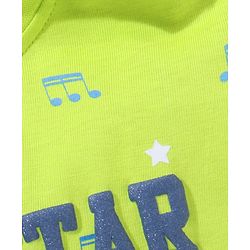 Babyhug Cotton Half Sleeves Tee With Text & Music Print- Green